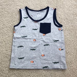 Toddler Boys Carters gray Crocodile Tank Top - Size 3T